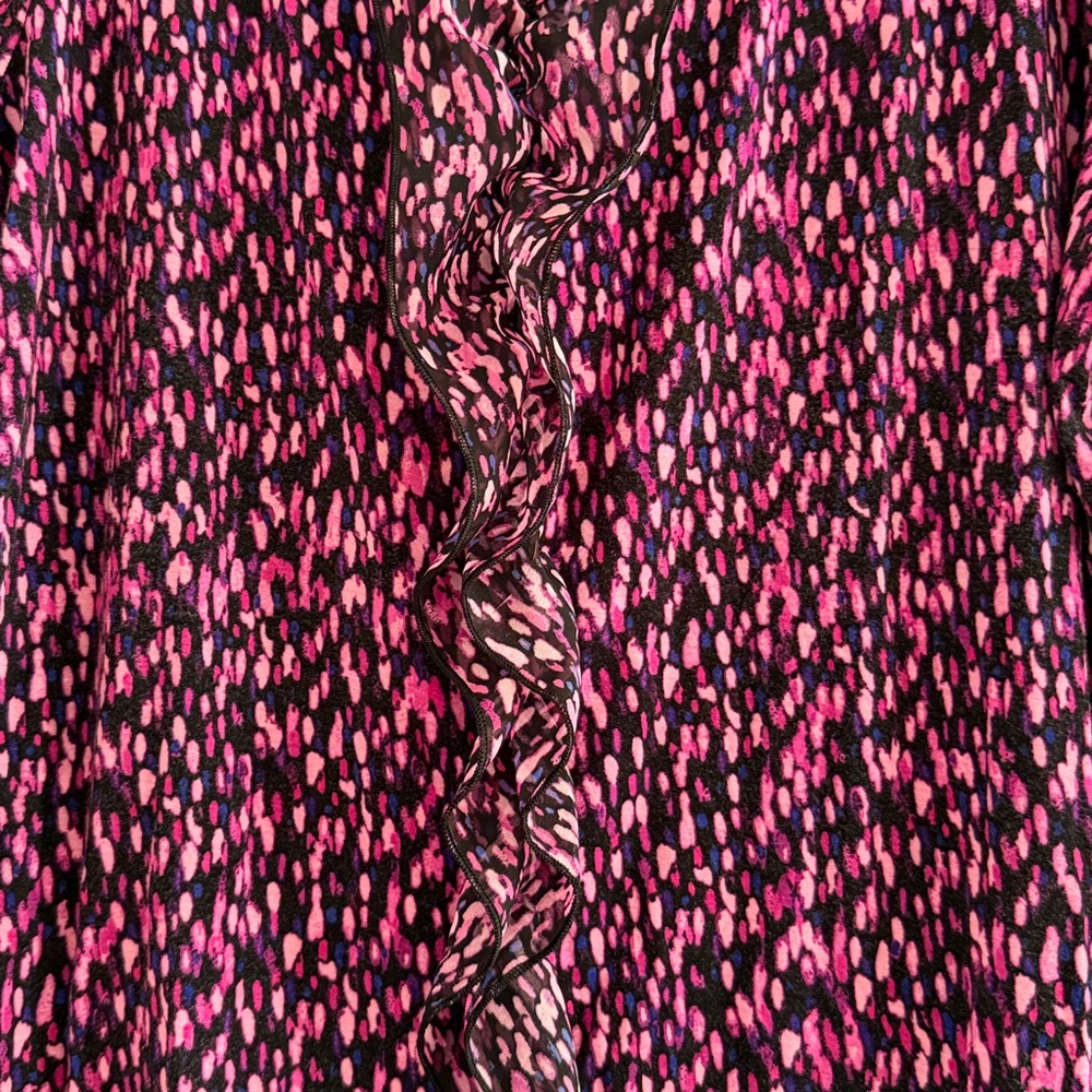 Lane Bryant Ruffled Multicolor Knit Top Size 14/16 - Picture 3 of 11
